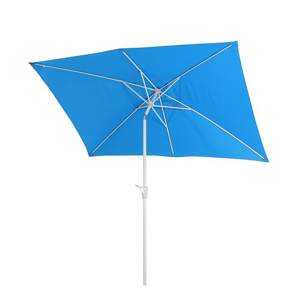 Mendler parasol N23, tuinparasol, 2x3m rechthoekig, kantelbaar, polyester/aluminium 4,5kg, blauw, 76716