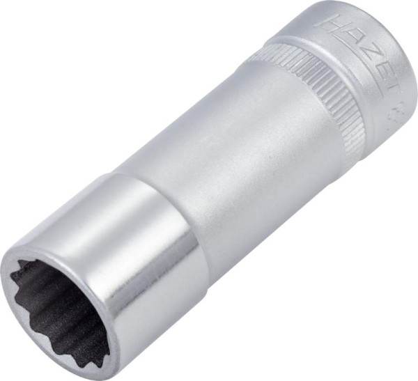 Hazet dop, bi-hex, hol vierkant 10 mm (3/8"), 13 mm, lang type met karteling, 880TZ-13
