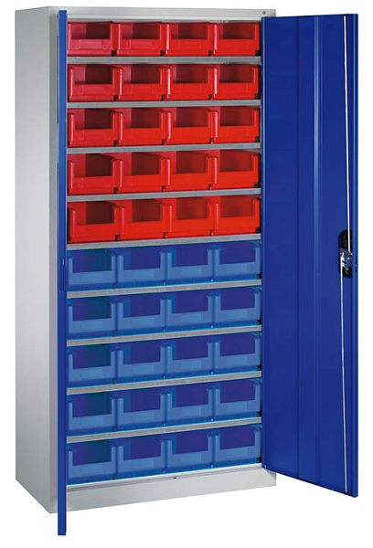 Bedrunka + Hirth kast met open opberg- en legborden, 4x planken, afmetingen in mm (BxDxH): 1000 x 420 x 1980, 04.144.20