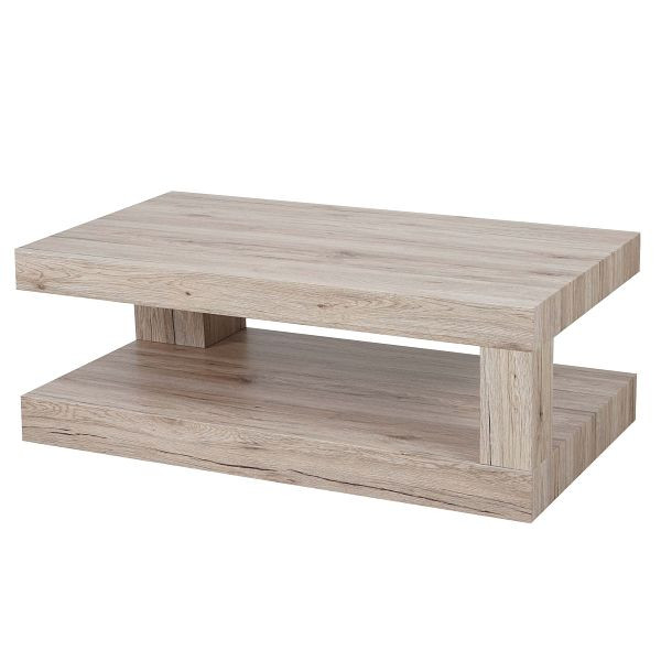 Mendler salontafel HWC-A32, salontafel, 3D structuur 40x110x60cm, sanremo eiken look, 59395+59396