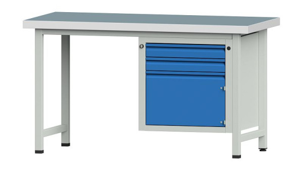 ANKE werkbanken combinatie werkbank, model 702 E, 1500 x 700 x 850 mm, RAL 7035/5012, UBP 50 mm, 510.513