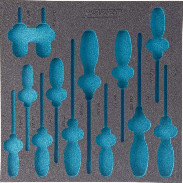 Hazet 2-componenten zachtschuim inleg, voor 163-100/13, afmetingen / lengte: 344 mm x 342 mm, 163-100L