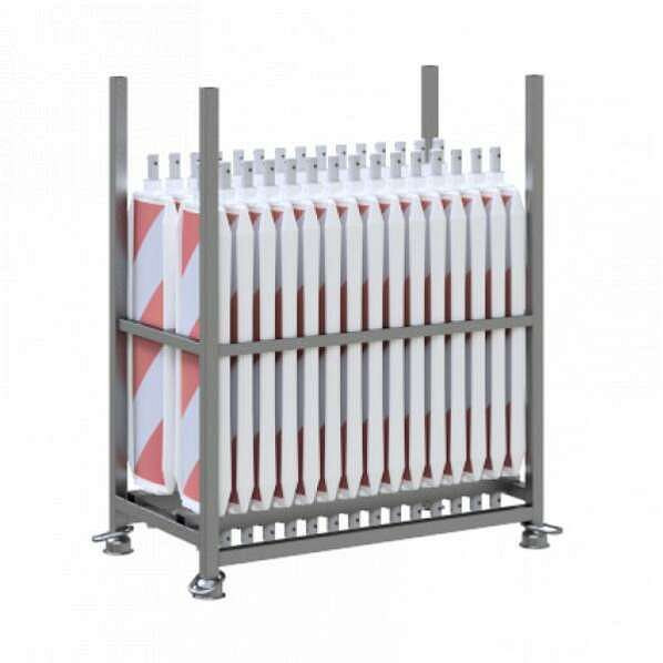 Schake bakens SET 1, 1x opslag- en transportpallet, 30x BASt zwaaibaken Folie type RA2/B, dubbelzijdig wijzend rechts/links, gearceerd, 36NOX2-5-SET
