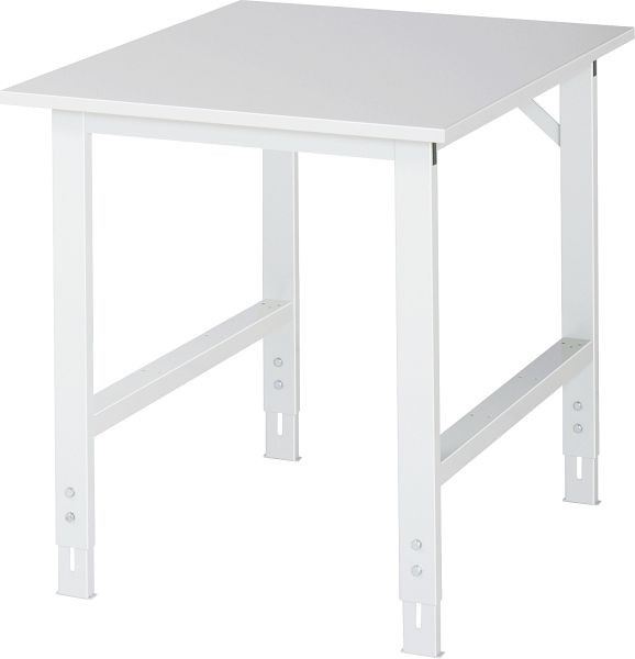 RAU Tom serie werktafel (6030) - in hoogte verstelbaar, EGB melamine plaat, 750x760-1080x1000 mm, 06-625ME10-07.12
