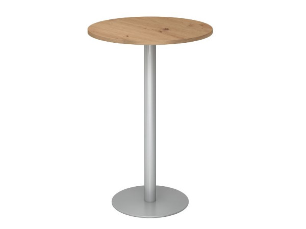 Hammerbacher bartafel 80cm rond noest eiken/zilver, VSTH08/R/S