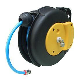 Ebinger slanghaspel MINI AIR, max. 12bar, 6.5m - 6mm ID PE persluchtslang, 1.000.801