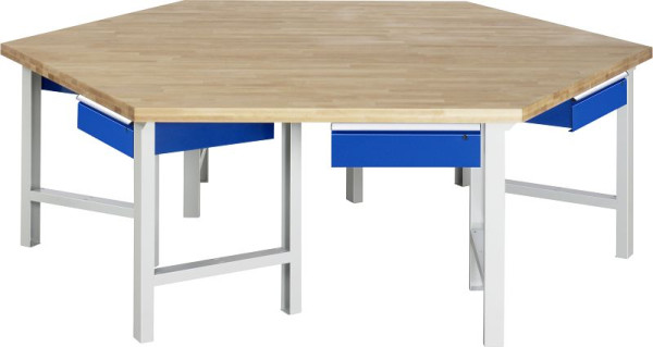 RAU groepswerkbank serie 4000, 1x lade, 2700x800-1150x2340 mm, 03-401-135B4H.11