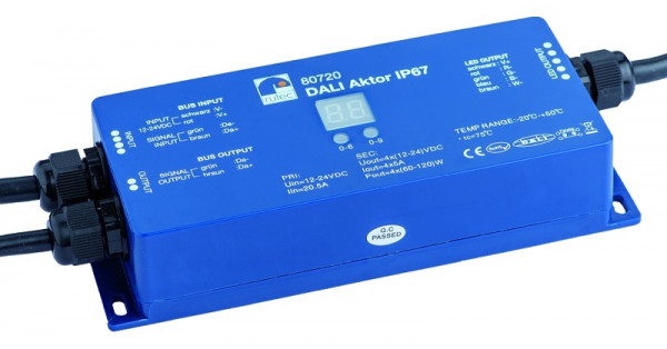 rutec Projekt DALI actuator IP67 4x1 kanaal 4 adressen, DALI actuator IP67 240W / 12V 480W / 24V, PHZ720