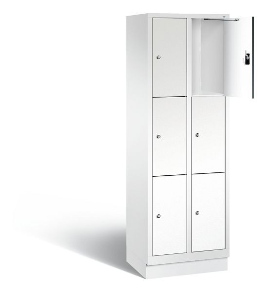 C+P lockerkast Evolo, H1800xB610xD500mm, kleur: verkeerswit / decor wit, 48020-203 S10233
