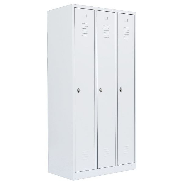 Lüllmann stalen kledingkast/garderobe, 1800 x 885 x 500 mm, signaalwit/signaalwit, 510137