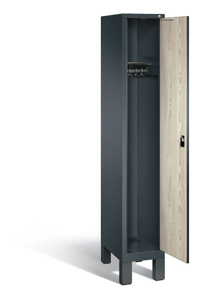 C+P garderobe Evolo, H1850xB320xD500mm, kleur: antracietgrijs / Sen ash decor, 48010-10 S10158