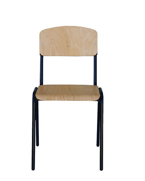 Lüllmann houten stapelstoel, 465/805 x 425 x 380 mm, zwart/hout, 225315