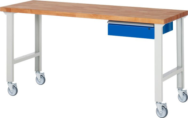 RAU verrijdbare werkbank 7001A1, 2000x700x1000mm, 4 zwenkwielen, 05-7001A1-207B4S4.11