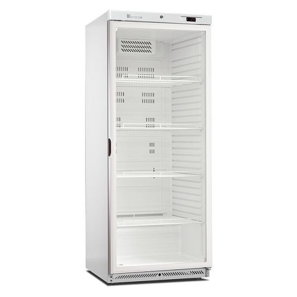Marecos koelkast GN 2/1 met glazen deur in witstaal 600 serie, statisch gekoeld met ventilator, 221.103