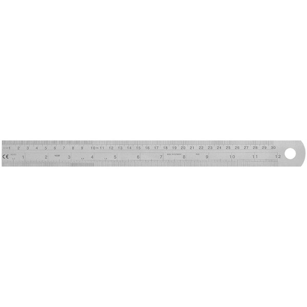 Vogel Germany stalen meetlat, type D, 300 mm x 30 mm x 1,0 mm, aflezing van links naar rechts, 1018040030