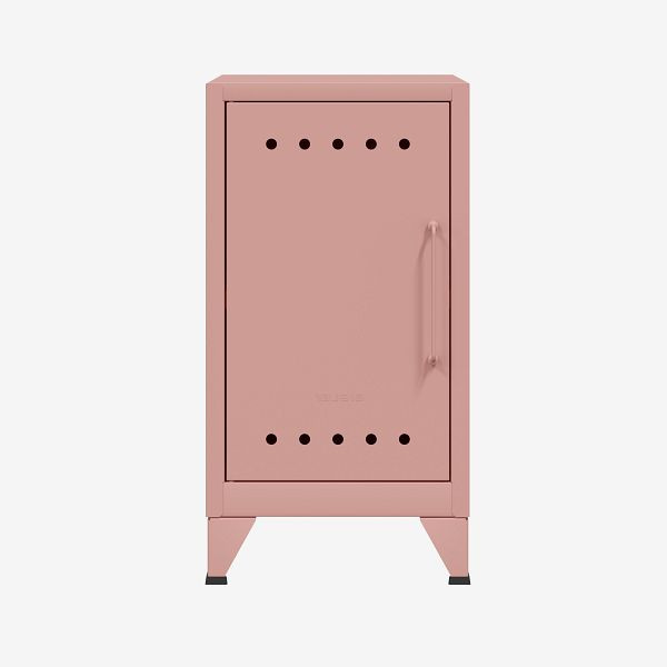 Bisley Fern mini-opbergkast, opening links, met vaste plank, pastelroze (620), FERMINLH620