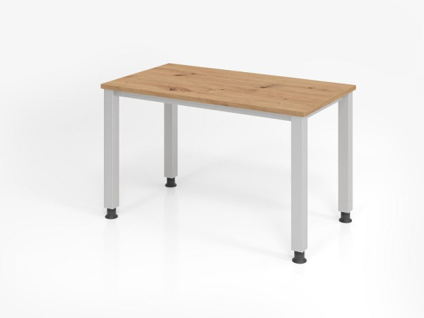 Hammerbacher bureau QS612, 120 x 67 cm, blad: knoestig eiken, 25 mm dik, 2 mm ABS rand, rechthoekige vorm, VQS612/R/S