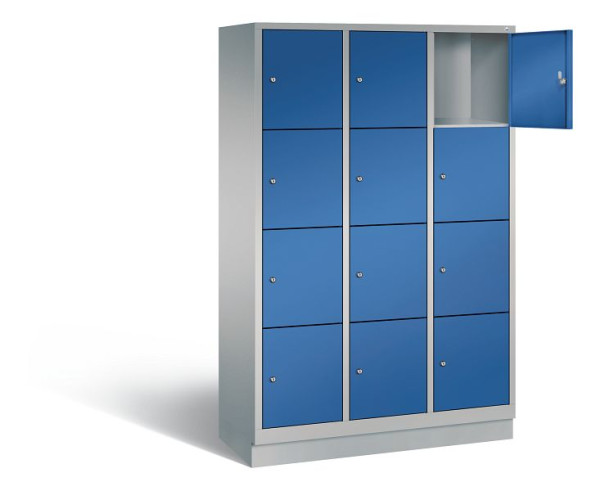 C+P lockerkast Evolo, H1800xB1200xD500mm, kleur: wit aluminium / gentiaanblauw, 48020-324 S10192