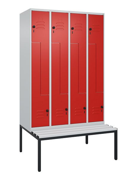 C+P Z-Spind Classic PLUS, met onderbank, 8 vakken, 2120x1200x815mm, 7035/3020, draaigrendel, 0800537-408 S10032
