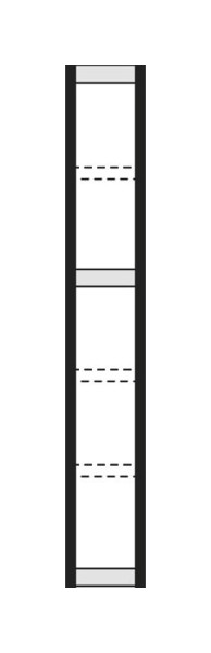 Kerkmann kopzijde Stora, D 600 x H 2250 mm, zilver/lichtgrijs, 51266614