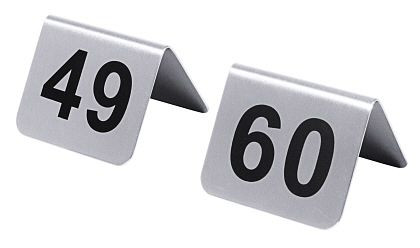 Contacto tafelnummerplaten 49-60 met zwarte zeefdruk, 1054/660