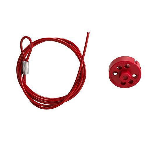 Brady PRO - LOCK II kabelvergrendelingssysteem + 1,5 m kabel polypropyleen, rood, 311974