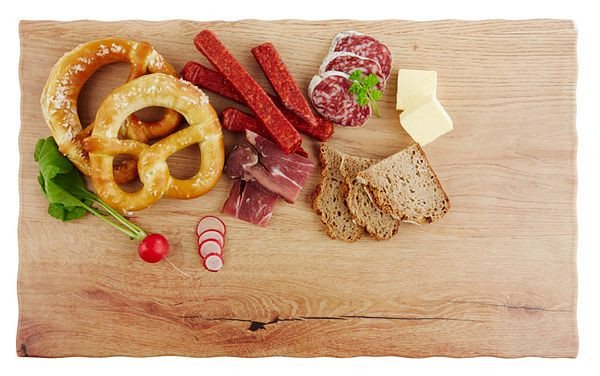 APS GN 1/1 dienblad -OAK LIGHT-, 53 x 32,5 cm, hoogte: 1,5 cm, melamine, houtlook (eiken), met antislipvoetjes, 84205