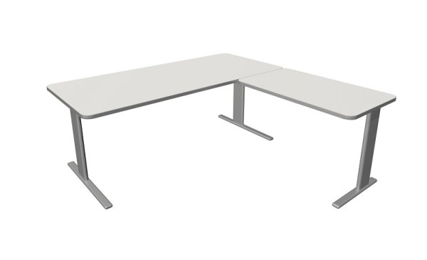 Kerkmann Unic bureau B 1800 x D 800 x H 750 mm, aanbouwelement 1000 x 600 mm, wit, 11334410
