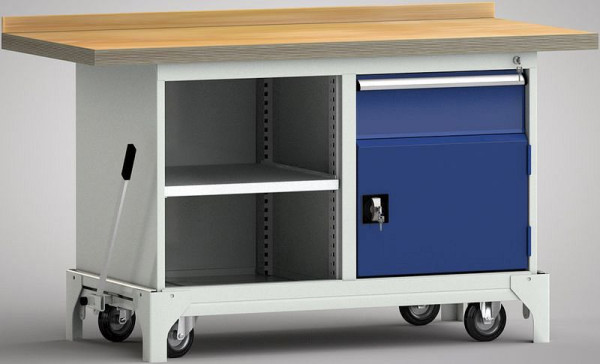 KLW mobiele professionele werkbank - 1500 x 700 x 871 mm L x B x H, WP782N-1500M45-E7033