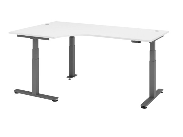 Hammerbacher zit-sta hoektafel elektrisch 200x120cm 90° wit, VXDSM82/W/G