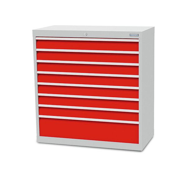 Bedrunka + Hirth ladekast, serie T500-9, met 8 lades, verschillende fronthoogtes, 90.701A