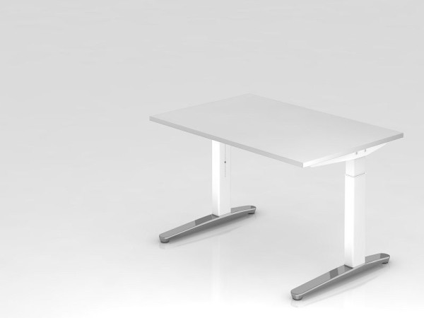 Hammerbacher bureau C-poot 120x80cm wit/wit, gepolijst, rechthoekige vorm, VXB12/W/WC