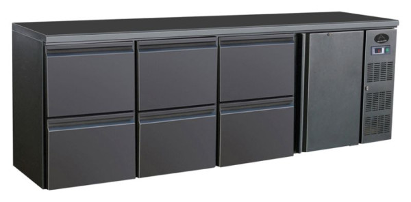 A&S Polarny flessenkoeltafel, 698L, 1 deur / 6 laden, BBC460