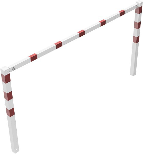 Schake slagbomen vast, vast te schroeven met bovenrail, thermisch verzinkt en wit gecoat, totale breedte: 2500 mm, 414_25B