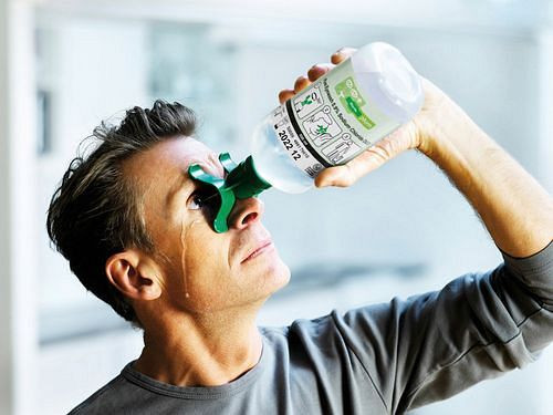 Plum Augenspülflasche DUO mit 500 ml 0,9 %iger Kochsalzlösung (Natriumchlorid), VE: 0,5 Liter, 243632