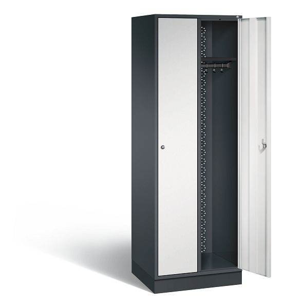 C+P locker Intro, H1950xW620xD490mm, kleur: zwartgrijs/lichtgrijs, 8170-201 S10055