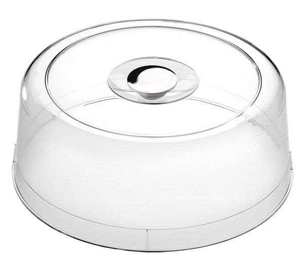 APS vershoudkap, Ø 30 cm, hoogte: 11,5 cm, polystyreen, glashelder, verchroomde handgreep, zware, stabiele uitvoering, 06512