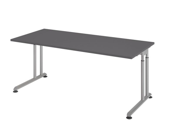 Hammerbacher bureau C-onderstel 180x80cm grafiet/zilver, VZS19/G/S