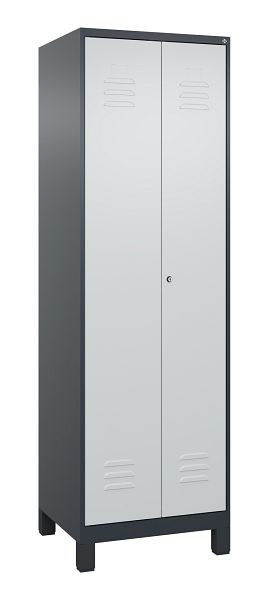 C+P multifunctionele kast Classic PLUS, was-/combinatiekast, voeten, 2 vakken, 1950x600x500mm, 7016/7035, cilinderslot, 080610-20 S10028