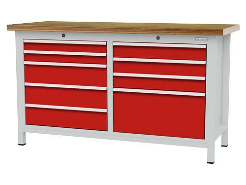 Bedrunka+Hirth boxwerkbank, R 24-16, aantal lades: 9, afmetingen: 1500 x 600 x 859 mm, draagvermogen lade(s): 50 kg, 03T515H60750
