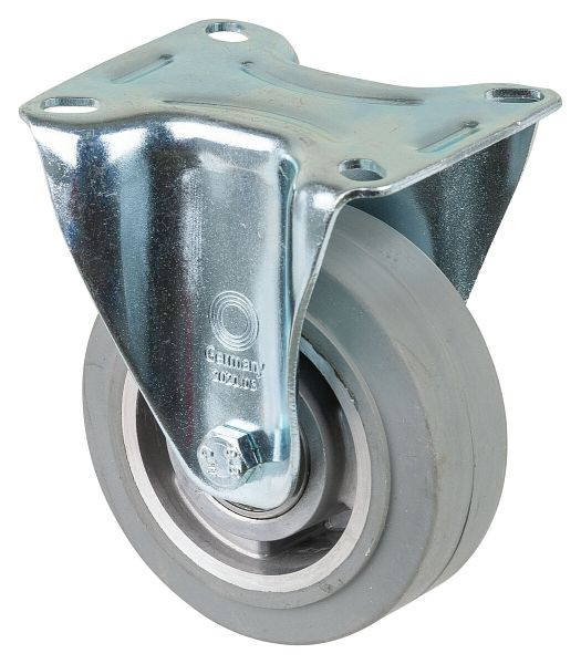BS rollen transportrol, vaste rol, wielbreedte 40 mm, wiel-Ø 100 mm, draagvermogen 150 kg, grijze elastische banden, aluminium, kogellagers, L410.B83.100
