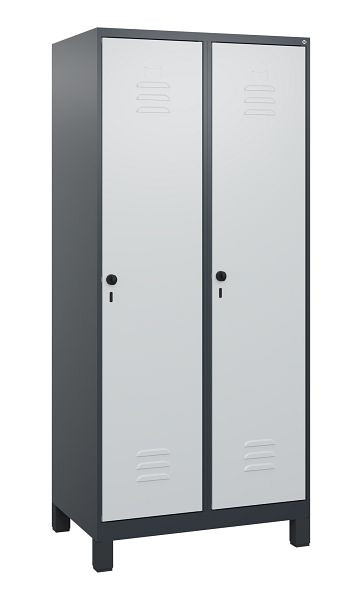 C+P luierkluis Classic PLUS met middenwand, voeten, 2 vakken, 1800x800x500mm, 7016/7035, veiligheidsdraaigrendel, 0800107-22F S10013