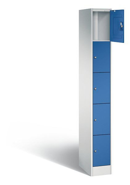 C+P lockerkast serie 8070, H1950xB240xD480mm, kleur: lichtgrijs / gentiaanblauw, 80700-10 S10003