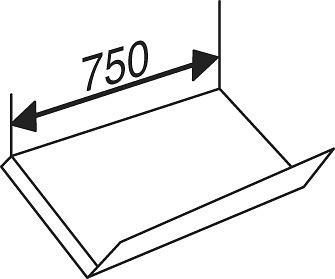 Kerkmann stalen schuine plank Libra met aanslagrand, B 750 x D 300 mm, lichtgrijs, 52129811