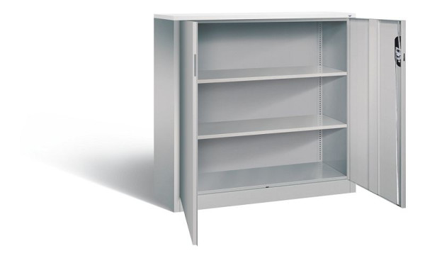 C+P kantoorkast Acurado, H1200xB1200xD400mm, kleur: wit aluminium, verzonken handgreep, 3 niveaus, 9467-1200 S10194