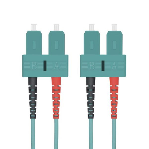Helos glasvezel patchkabel SC/SC Duplex50/125µm OM3 aqua 15.0m, 216670