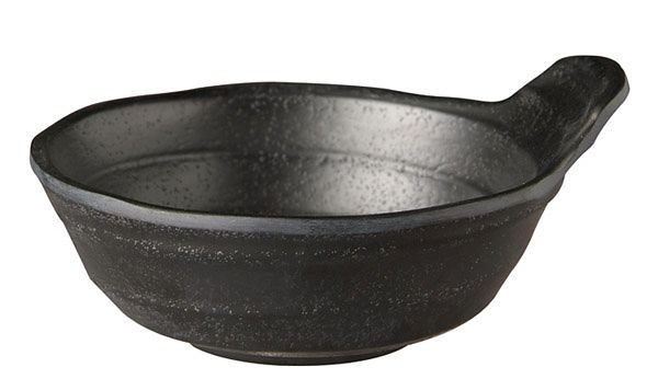 APS schaal -ZEN-, Ø 11,5 cm, hoogte: 4 cm, melamine, zwart, steenlook, 0,15 liter, 83933