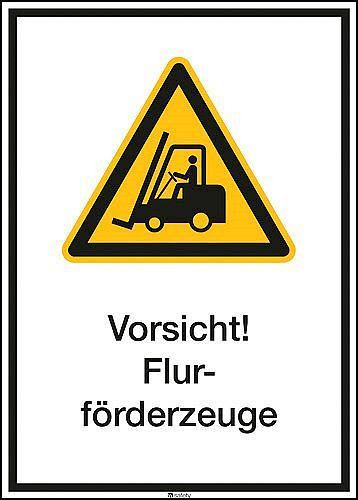 DENIOS combinatiebord "Let op industriële vrachtwagens", ISO 7010, aluminium, 265 x 370 mm, 5 stuks, 266746
