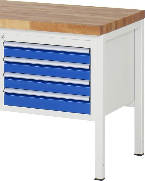RAU onderbouwcontainer serie 7000, B580 x D650 x H440 mm, 4 x lade afmeting L 4xH90 mm, aan de bovenzijde open, 03-L2.13A.11