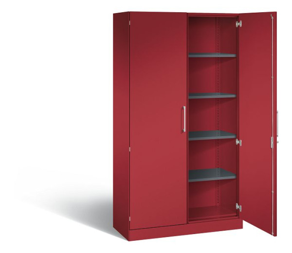 C+P vleugeldeurkast Asisto, H1980xB1000xD435mm, kleur: robijnrood, beugelgreep, 5 FH, 141002-000 S10273